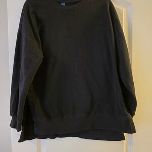 Old Navy Women's Black Tunic Crewneck Sweatshirt